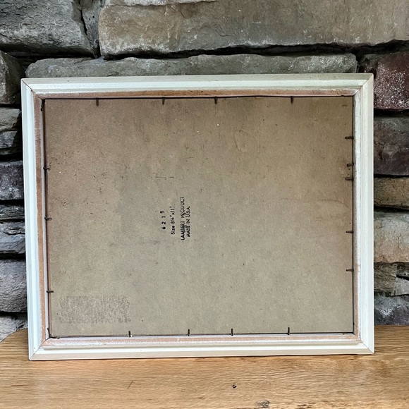 VTG Tropical Town Print John Rogers Palm Tree Balcony Village Daisy Wood Frame - Picture 6 of 6